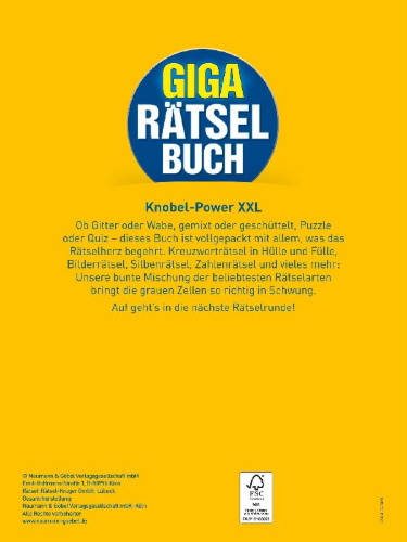 Buchcover und Innenansicht für das Buch: Giga-Rätselbuch 1