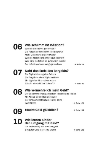 Buchcover und Innenansicht für das Buch: Was du schon immer über Geld wissen wolltest