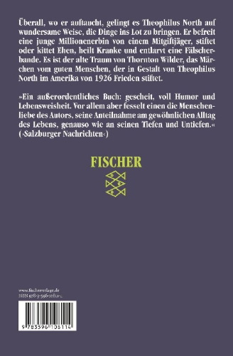 Buchcover und Innenansicht für das Buch: Theophilus North oder Ein Heiliger wider Willen