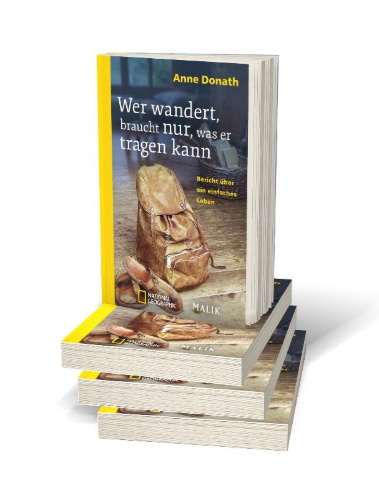 Buchcover und Innenansicht für das Buch: Wer wandert, braucht nur, was er tragen kann
