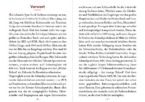 Buchcover und Innenansicht für das Buch: Sächsische Schmalspurbahnen