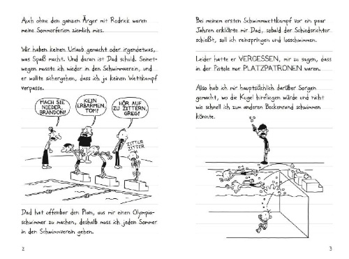 Buchcover und Innenansicht für das Buch: Diary of a Wimpy Kid: Rodrick Rules