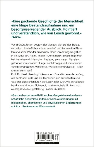 Buchcover und Innenansicht für das Buch: Die Menschheit schafft sich ab. Die Erde im Griff des Anthropozän