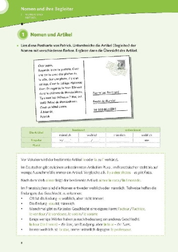 Buchcover und Innenansicht für das Buch: Das große Übungsbuch Französisch 1.-4. Lernjahr