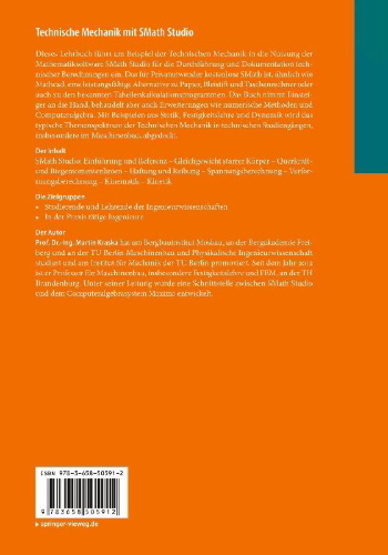 Buchcover und Innenansicht für das Buch: Technische Mechanik mit SMath Studio
