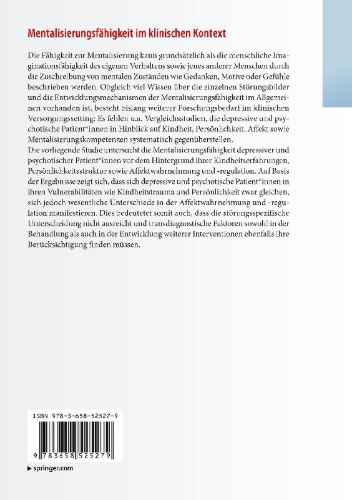 Buchcover und Innenansicht für das Buch: Mentalisierungsfähigkeit im klinischen Kontext