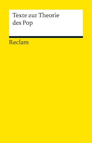 Buchcover und Innenansicht für das Buch: Texte zur Theorie des Pop