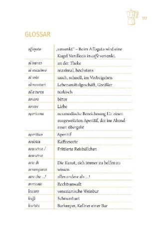 Buchcover und Innenansicht für das Buch: Una Tazza di Caffè