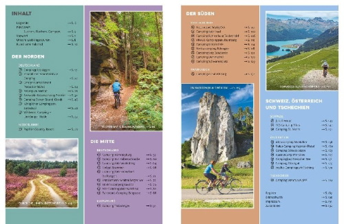 Buchcover und Innenansicht für das Buch: Yes we camp! Camping mit Rad und E-Bike
