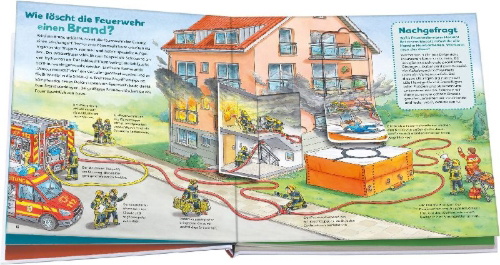 Buchcover und Innenansicht für das Buch: WAS IST WAS Junior Band 4. Feuerwehr