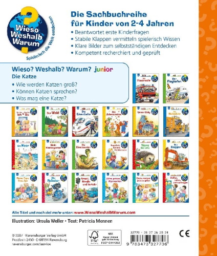 Buchcover und Innenansicht für das Buch: Wieso? Weshalb? Warum? junior, Band 21: Die Katze