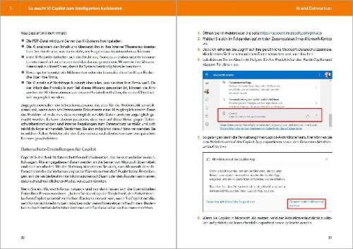 Buchcover und Innenansicht für das Buch: Microsoft Copilot und Copilot Pro - Einstieg und Praxis