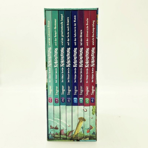 Buchcover und Innenansicht für das Buch: Der kleine Drache Kokosnuss - Jubiläums-Schuber
