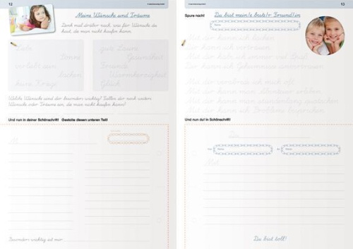 Buchcover und Innenansicht für das Buch: Ich kann richtig schön schreiben - Lateinische Ausgangsschrift LA