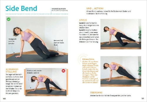 Buchcover und Innenansicht für das Buch: Pilates super facile