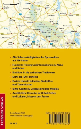 Buchcover und Innenansicht für das Buch: TRESCHER Reiseführer Spreewald