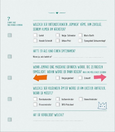 Buchcover und Innenansicht für das Buch: Das ultimative Ehequiz