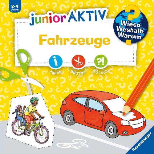 Buchcover und Innenansicht für das Buch: Wieso? Weshalb? Warum? junior AKTIV - Fahrzeuge
