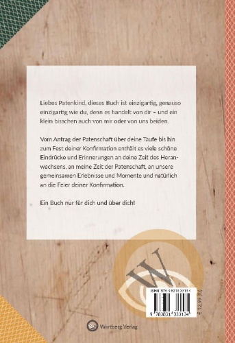 Buchcover und Innenansicht für das Buch: Meinem Patenkind zur Konfirmation