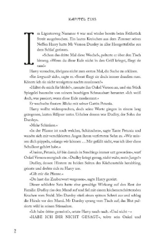 Buchcover und Innenansicht für das Buch: Harry Potter and the Chamber of Secrets