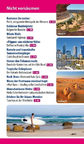 Buchcover und Innenansicht für das Buch: Reise Know-How Reiseführer Australien - Westen und Zentrum