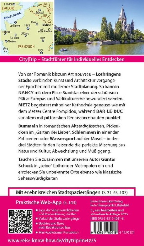 Buchcover und Innenansicht für das Buch: Reise Know-How CityTrip Metz und Nancy mit Bar-Le-Duc