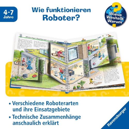 Buchcover und Innenansicht für das Buch: Wieso? Weshalb? Warum?, Band 47: Alles über Roboter