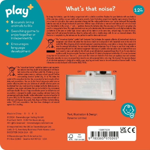 Buchcover und Innenansicht für das Buch: Play+ Shh ... Who's there? Baby Animals