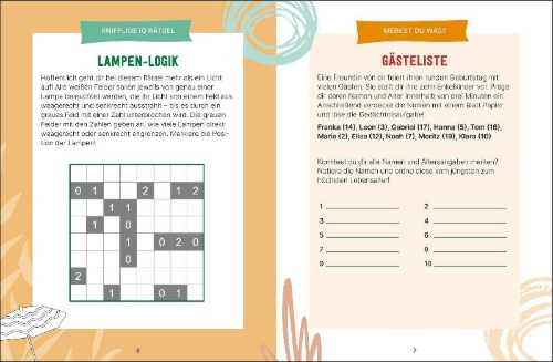 Buchcover und Innenansicht für das Buch: Der große Rätselspaß für Rentner