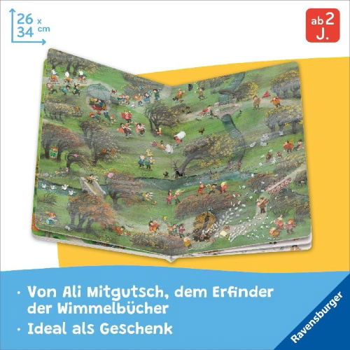Buchcover und Innenansicht für das Buch: Mein Wimmelbuch: Frühling, Sommer, Herbst und Winter