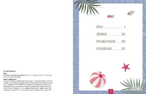 Buchcover und Innenansicht für das Buch: Das dicke Sommer-Rätselbuch