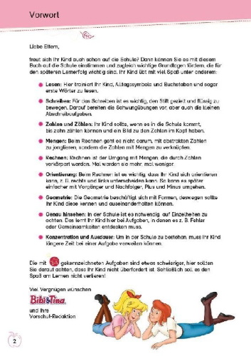 Buchcover und Innenansicht für das Buch: Bibi und Tina: Pferdestarker Schulstart mit Bibi und Tina