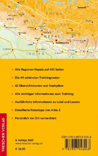 Buchcover und Innenansicht für das Buch: Ray Hartung: TRESCHER Reiseführer Nepal