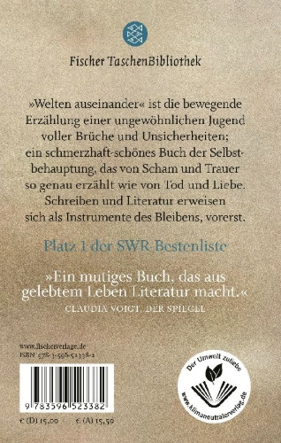 Buchcover und Innenansicht für das Buch: Welten auseinander