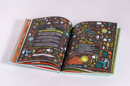 Buchcover und Innenansicht für das Buch: Des tonnes d'animaux