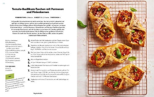 Buchcover und Innenansicht für das Buch: The ultimate Airfryer - 15 minute feasts