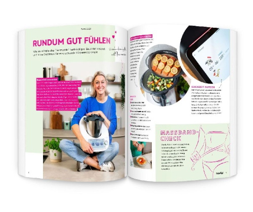 Buchcover und Innenansicht für das Buch: mein ZauberTopf Einfach lecker! Bye-bye Bauchfett - Das 30-Tage-Programm