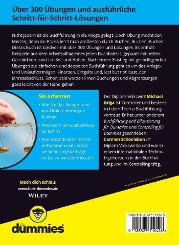 Buchcover und Innenansicht für das Buch: Übungsbuch Buchführung für Dummies