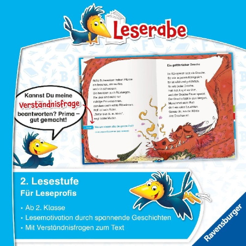 Buchcover und Innenansicht für das Buch: Leserabe 2. Lesestufe - Ritter Rafi und das Feuer des Drachen