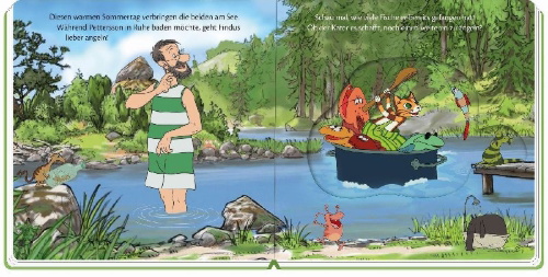 Buchcover und Innenansicht für das Buch: Mein erstes Puzzlebuch "Pettersson und Findus"