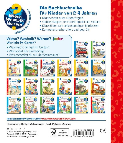 Buchcover und Innenansicht für das Buch: Wieso? Weshalb? Warum? junior, Band 49: Wer lebt im Garten?