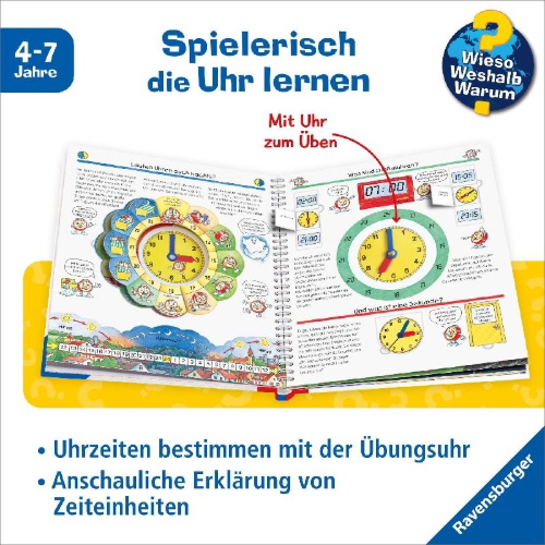 Buchcover und Innenansicht für das Buch: Wieso? Weshalb? Warum?, Band 25: Die Uhr und die Zeit