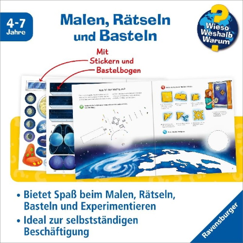 Buchcover und Innenansicht für das Buch: Wieso? Weshalb? Warum? aktiv-Heft: Weltraum
