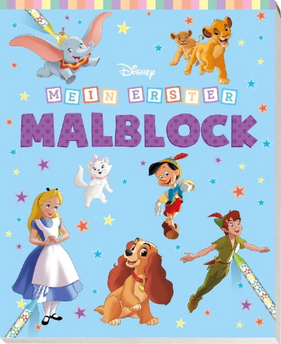 Buchcover und Innenansicht für das Buch: Disney: Mein erster Malblock