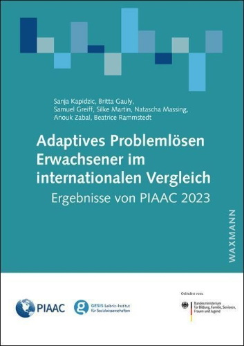 Buchcover und Innenansicht für das Buch: Adaptives Problemlösen Erwachsener im internationalen Vergleich: Ergebnisse von PIAAC 2023