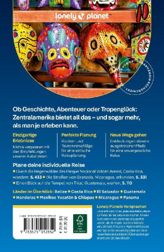 Buchcover und Innenansicht für das Buch: LONELY PLANET Reiseführer Zentralamerika