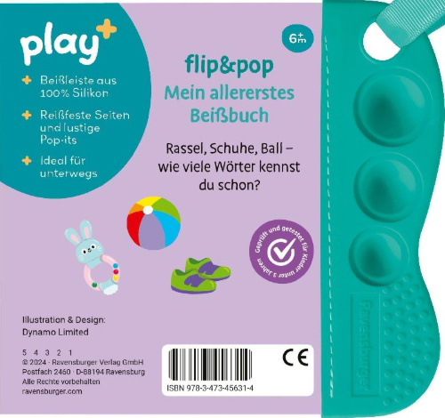 Buchcover und Innenansicht für das Buch: Play+ flip&pop Erste Wörter - ab 6 Monate