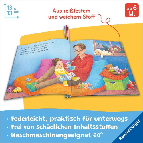 Buchcover und Innenansicht für das Buch: Mein Knuddel-Knautsch-Buch: robust, waschbar und federleicht. Praktisch für zu Hause und unterwegs