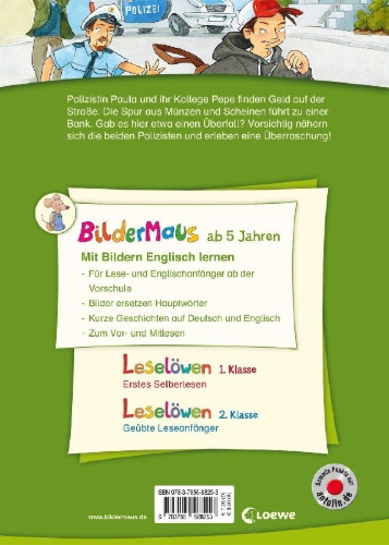 Buchcover und Innenansicht für das Buch: Bildermaus - Mit Bildern Englisch lernen- Polizeigeschichten - Police Stories