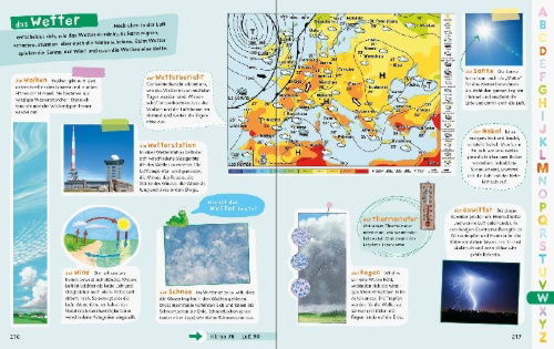 Buchcover und Innenansicht für das Buch: Das große Ravensburger Kinderlexikon von A bis Z